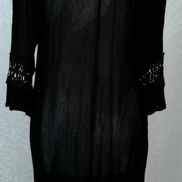 Black Boho Gypsy Style Dress Sizes M, L, 3X - Picture 2 of 2